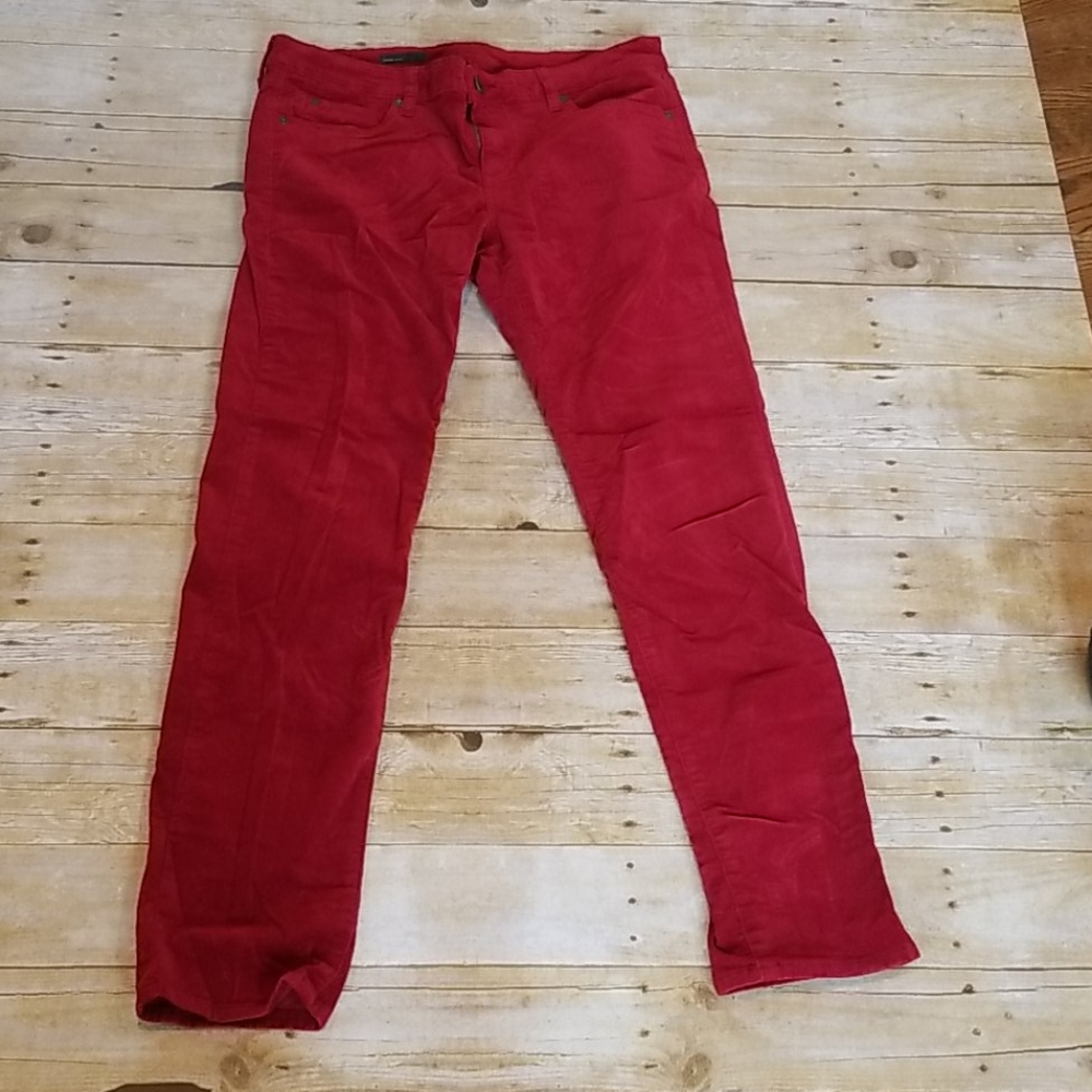 Red Straight Leg Corduroys